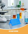 Cool Homoyoyo Lab Slide Drying Rack Pack, blue triangular plastic holder for drying microscope slides in a lab.