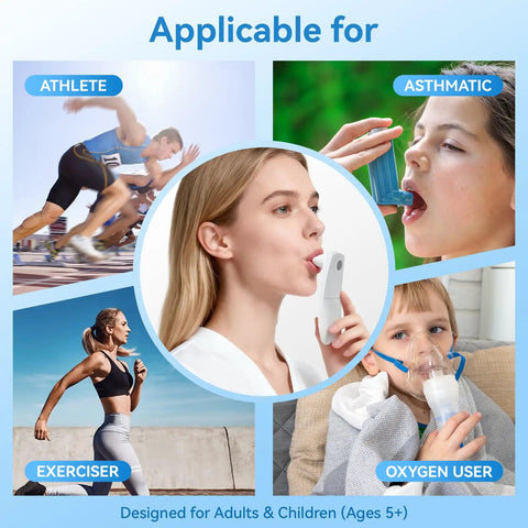 Digital Peak Flow Meter For Home Use With Clear Digital Readout FEV1 And PEF Respiratory Monitor For No Fuss Easy Asthma And COPD Checks Quick Accurate Readings And User Friendly For Everyday Use, adults and children 5+