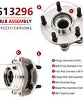 Diagram of Pair Front Wheel Bearing And Hub Assembly For 2009-2019 Nissan Maxima Murano Quest Pathfinder Altima 2013 Infiniti JX35.