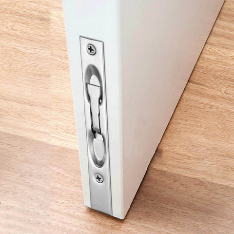 Two Sets Stainless Steel Flush Bolt For Double Doors Hidden Slide Bolt Latch Security Lock With Vertical Installation