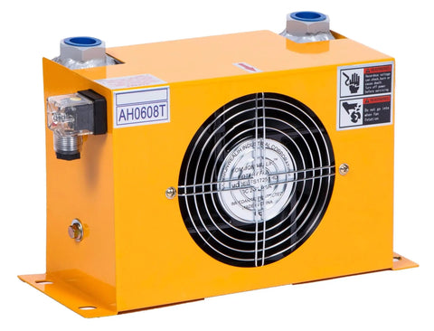 12V 24V AH0608T 60L Mini Aluminum Heat Exchanger Fan Hydraulic Oil Cooler Plate Alloy Radiator For Cars Boats Beefed Up Cooling High Flow 60 Liters Per Minute Rugged Durable Aluminum