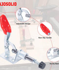 Beefy Heavy Duty Push Pull Toggle Clamp Set With Quick Release Six Piece 99 Lbs Holding Capacity showing adjustable design and non-slip handle