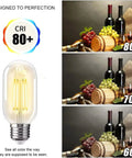 E26 LED Filament Bulb 4W Equal 40W Non Dimmable Transparent Antique Clear Edison Tubular Light Bulb 2700K Warm White