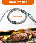 Meat Temperature Probe Replacement For 110V Jim Bowie Daniel Boone Choice Grills And Davy Crockett Wood Pellet Grills Grill Upgrade Compatible GMG P-1035 GMGP40 Temperature Probe Parts For Precise Easy Even Cooking with 5-inch probe and 42-inch wire
