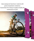 AR Vise Block Set For Bike Maintenance And Repair showing purple aluminum vise jaws with slip-proof grooves.