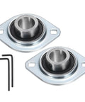 7/8 Inch Flange Bearing Pillow Block 2-Bolt Pressed Steel Housing With Set Screw Locking Includes Wrench