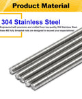 M3 X 150Millimeter Stainless Steel Fully Threaded Stud Rod Kit showing 304 stainless steel rods for DIY repairs and RC upgrades.