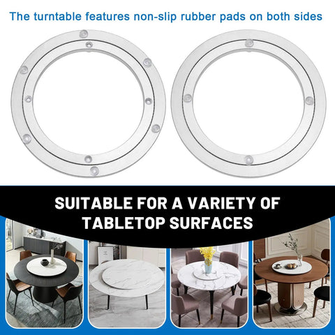 Heavy Duty 11.8 Inch Lazy Susan Hardware Turntable Bearing Aluminum Alloy Swivel Base for dining tables and displays