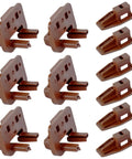 6 Piece Heavy Duty Drawer Slide Repair Kit Reinforced Hard Plastic Replacement Glides For Kitchen Cabinets And Dresser Drawers, brown glides.
