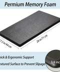Three Quarter Inch Thick Anti Fatigue Kitchen Mat For Floor Non Slip Standing Desk Mat Waterproof Cushioned Rug 17.3 x 28 Inches