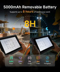 Built Like A Tank Rugged Tablet With Integrated Barcode Scanner 10.1 Inch Windows 11 Pro Honeywell N4680 Engine on a construction site.