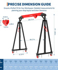 Heavy Duty Gantry Crane 2 Ton Capacity With Manual Trolley And Nylon Sling, Portable Garage Hoist Dimensions Guide