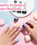 Applying Pastel Gel Nail Polish Set 12pcs Vegan Cruelty Free Soak Off UV LED Cure Nail Art Kit on nails