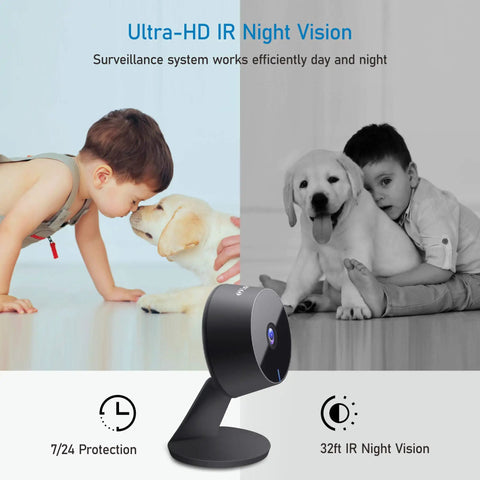 1080P Home Security Camera Kit, 2 Pack With Free SD Cards, Motion Detection, 2 Way Audio, Night Vision In Baby Room