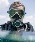 Diver using Leg3nd MBS Dive Regulator Gear For Cold Water Dives With Master Breathing System, Venturi And Inhalation Adjustment