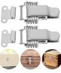 Stainless Steel Spring Hasp Toggle Latch Lock With Dual Spring Design with wooden case examples