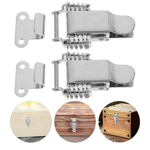 Stainless Steel Spring Hasp Toggle Latch Lock With Dual Spring Design with wooden case examples