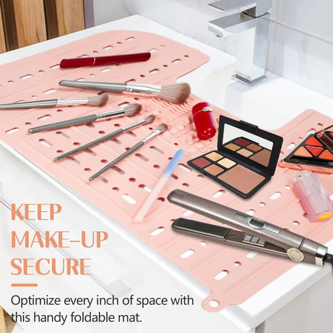 Foldable Silicone Sink Cover Is A Total Gamechanger For Keeping Your Bathroom Counter Crisp As It Acts Like A Waterproof Makeup Organizer That Shuts Down Water Spills And Secures Your Daily Beauty Gear From Moisture Damage At Home