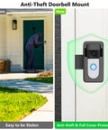 Image comparing door security with and without Anti-Theft Doorbell Camera Mount No-Drill For Battery Doorbells.