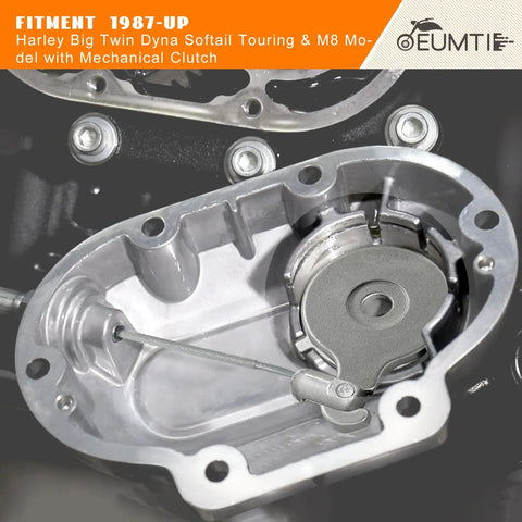 Power Clutch Lever Kit with Reduced Effort Easy Pull for Harley Big Twin 1987 and Up, inner ramp and gasket visible