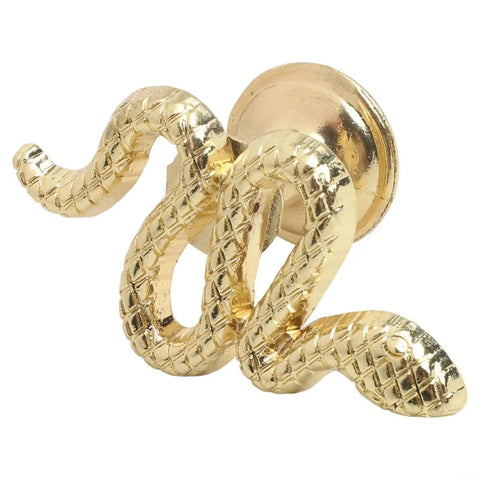 Dope Snake Shaped Drawer Pulls Zinc Alloy Cabinet Knobs Vintage Bronze Door Handles in gold, coiled design, close-up view