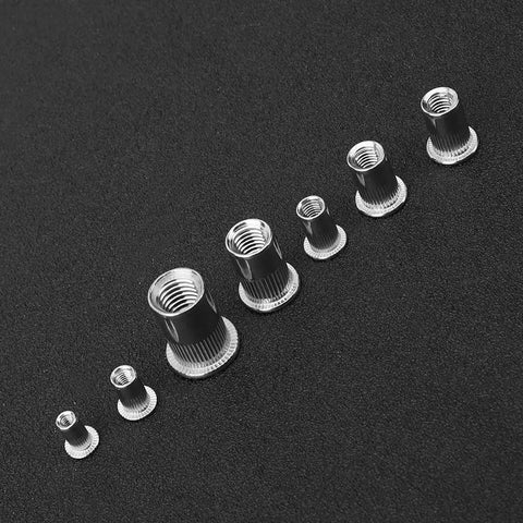 Pro Grade Rivet Nut Kit For Sheet Metal Repair M3 To M10 Stainless Steel Threaded Inserts organized size display