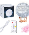Engraved 3D Moon Lamp With RGB Lights To My Wife Dope Gift From Husband 5.9 Inch Moon Light For Wife Birthday Anniversary Christmas Mothers Day Home Decor, lamp with stand, USB cable, and remote control