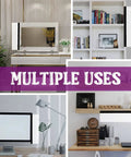 Two Piece Monitor Memo Board Set for Office Desk Organization installed on desk and shelves showing versatile use