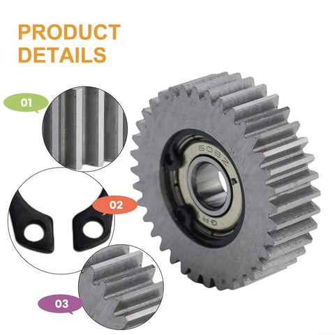 Close-up of 36T Wheel Hub Motor Planetary Gear Set with 608Z Bearing for Ebike Motors featuring nylon teeth and steel gear details.