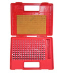 Steel Pin Gauge Set 190-Piece 0.061-0.250 In Range Minus Tolerance 0.0002 In in red plastic case
