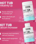 Hot Tub Water Balancing Kit With Fifty Test Strips Kickstarts Your Spa Game With pH Adjusters Alkalinity Boosters And Calcium Hardness Increaser, includes Alkalinity Up and Calcium Increaser bottles.
