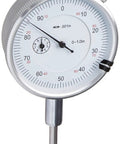 1 Inch Dial Indicator With 0.001 Inch Graduation Lug Back White Face, 2 Inch Dial, Three Eighths Inch Stem, Jeweled Movement