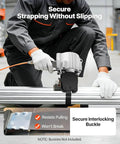 Pneumatic Steel Strapping Tool For Heavy Duty Packaging, 8500N Tension, No Power Supply Needed, operator strapping metal pipes