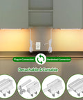 Under Cabinet Lighting Kit Dimmable 12 Inch LED Closet Lights with plug-in and hardwired options installed under cabinets