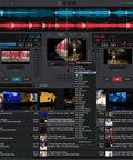 Party-Ready Portable 2-Deck DJ Controller display interface with Virtual DJ LE software featuring track mixing layout.