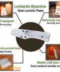 Beefy Steel Lamellar Armor Plates Set Of 100 For Reenactments 20 Gauge Craft Scale Medieval Armor Display with Candles and Details