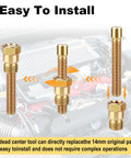 Straight From The Shop Heavy Duty Piston Stop Tool And Tdc Locator Screw Built Tough For 14Mm Spark Plugs showing brass installation.