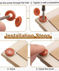 Installation steps of Hinged Screw Cover Caps 5.9mm Inner Diameter 0.23 Inch Dark Brown Durable Waterproof Plastic Covers in use