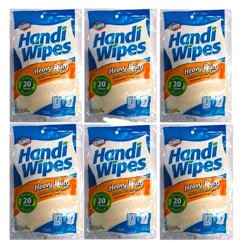 Image of Heavy Duty Reusable Cleaning Wipes Set Of 6, Each Pack Contains 3 Wipes, Rinse And Reuse Up To 20 Times, Machine Washable