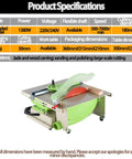 Pro 110V Gem Faceting Machine 5-in-1 Bench Grinder with specifications displayed on a table, highlighting jade and wood carving.