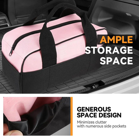 Pink 7 Piece Tool Kit For Home DIY With Screwdriver Pliers Measuring Tape Level Scissors And Wide Open Mouth Canvas Storage Bag A Handy Set For Quick Fixes And Everyday Projects