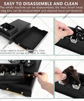 Electric Espresso Grounds Collection Box With Automatic Portafilter Cleaner For 58mm Filters showing disassembled components for easy cleaning.