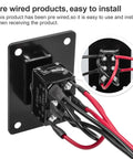 Six Pin Three Position Prewired Power Transfer Switch With Mounting Plate And Waterproof Cap Built Tough Flame Retardant Housing For Durable Safe Use In Cars Boats And More Rocker Toggle Style, prewired with wires attached