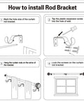 Installation guide for Heavy Duty Adjustable Curtain Rod Kit 16 To 144 Inch 1 Inch Diameter With Wood Grain Leaf Pattern Finials.