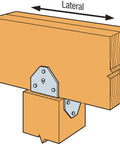Diagram showing BCS2-3to6Z ZMAX Galvanized Post Cap for Triple 2X Beams and 6X Posts Pack of 10 Heavy Duty Deck Connection