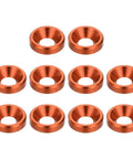 M3 Finishing Countersunk Washers, 10 Pack, Anodized Aluminum Oxide Alloy, Orange Finish, Dope RC FPV Drones And PC Mechanical Accessories, Screw Gaskets For Screws And Bolts, Durable Lightweight Hardware