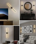 Rechargeable Battery Operated Wall Sconces Set Of 2 With Remote, 360 Degree Rotatable, 3000K Dimmable Magnetic Mount Wall Lights, 28.3 Inch Long