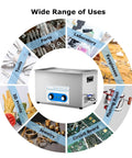 Heavy Duty 30 Liter Ultrasonic Cleaner With 40kHz Heated Tub And Solid Stainless Body Keeps Your Shop Setup Looking Mint On Carburetors Jewelry Workshop Tools And Hot Rod Mods, showcasing diverse cleaning uses for tools, jewelry, and more.