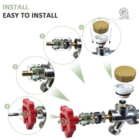 Outdoor Faucet Repair Kit With Anti Siphon Frostproof Valve And Vacuum Breaker For VACVBKX1B installation process