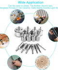 15-piece diamond drill bit set for ceramic, glass, tile and stone; silver bits, 6–50 mm, Amazon YLYL